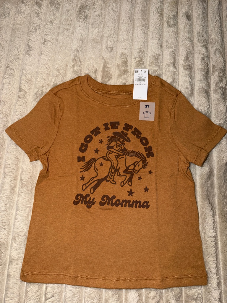 Old Navy Brown Graphic Tee With Cowboy Print
